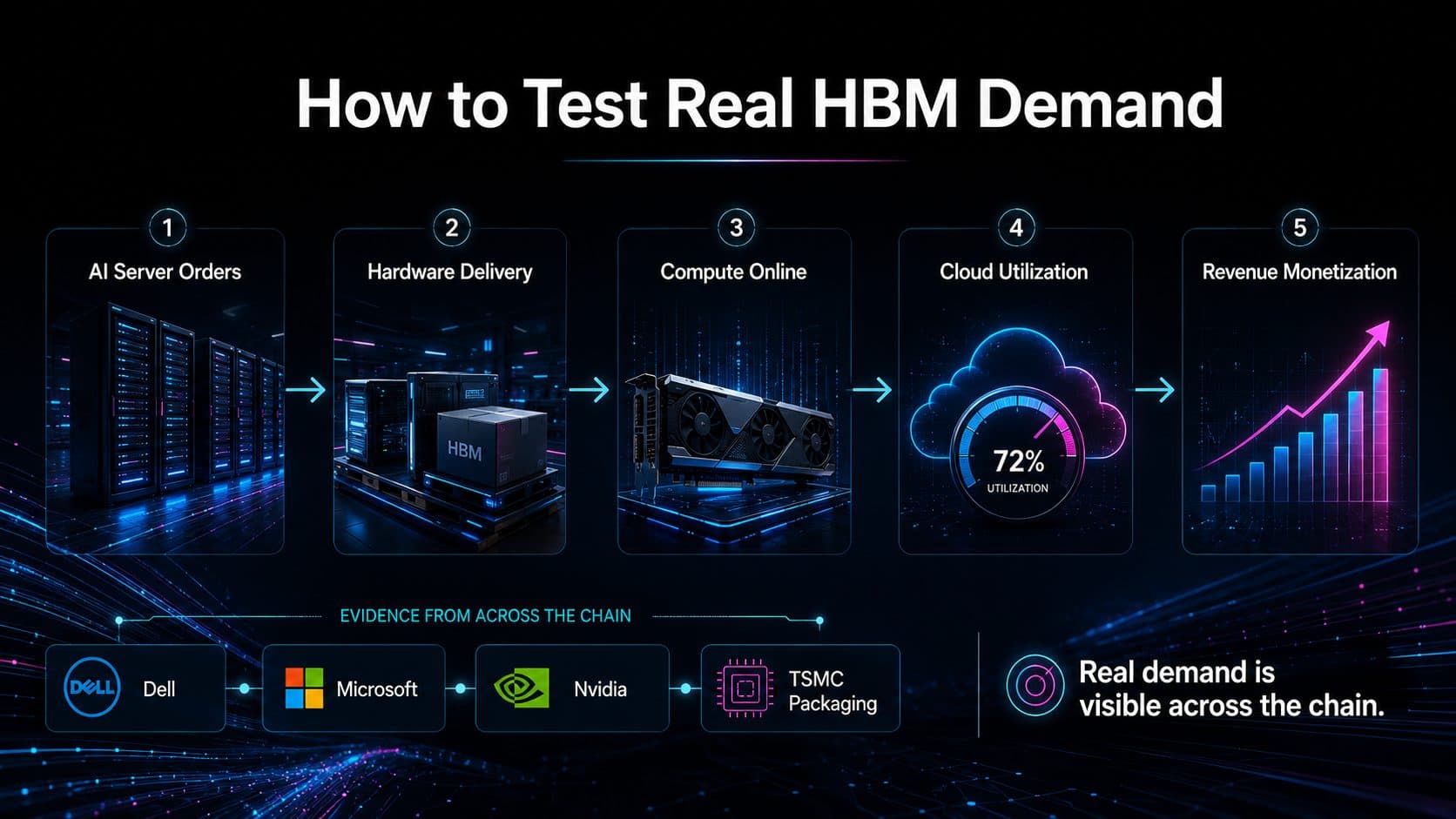 How to test real HBM demand from AI server orders to cloud monetization