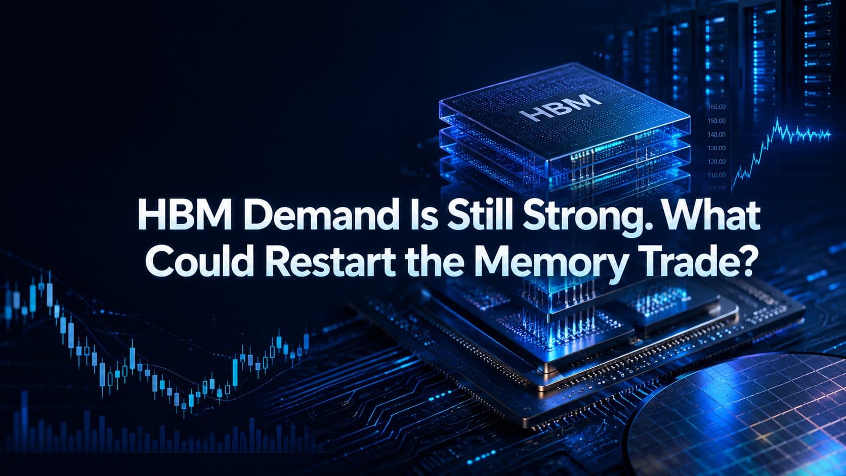 HBM stack and AI memory pricing chart illustrating tight HBM demand and the memory trade's sideways range