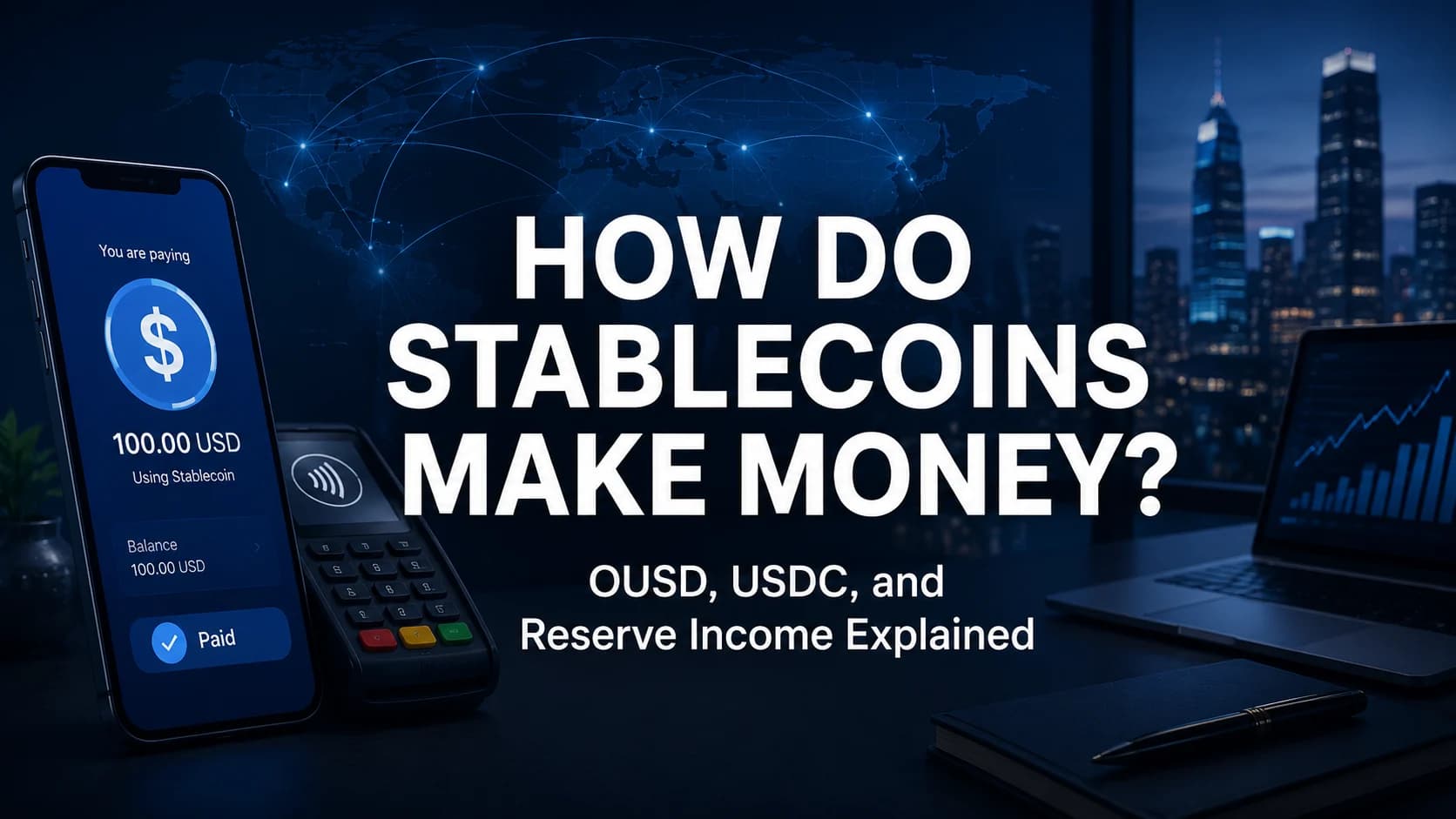 How do stablecoins make money through reserves and Treasury income?