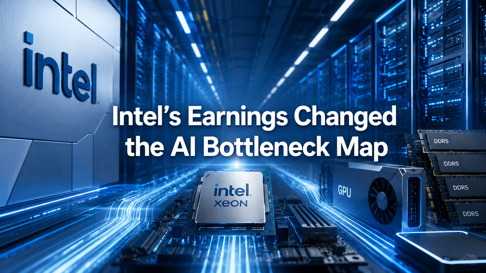 Intel data center infrastructure with Xeon CPU, GPU and memory supporting the AI bottleneck map