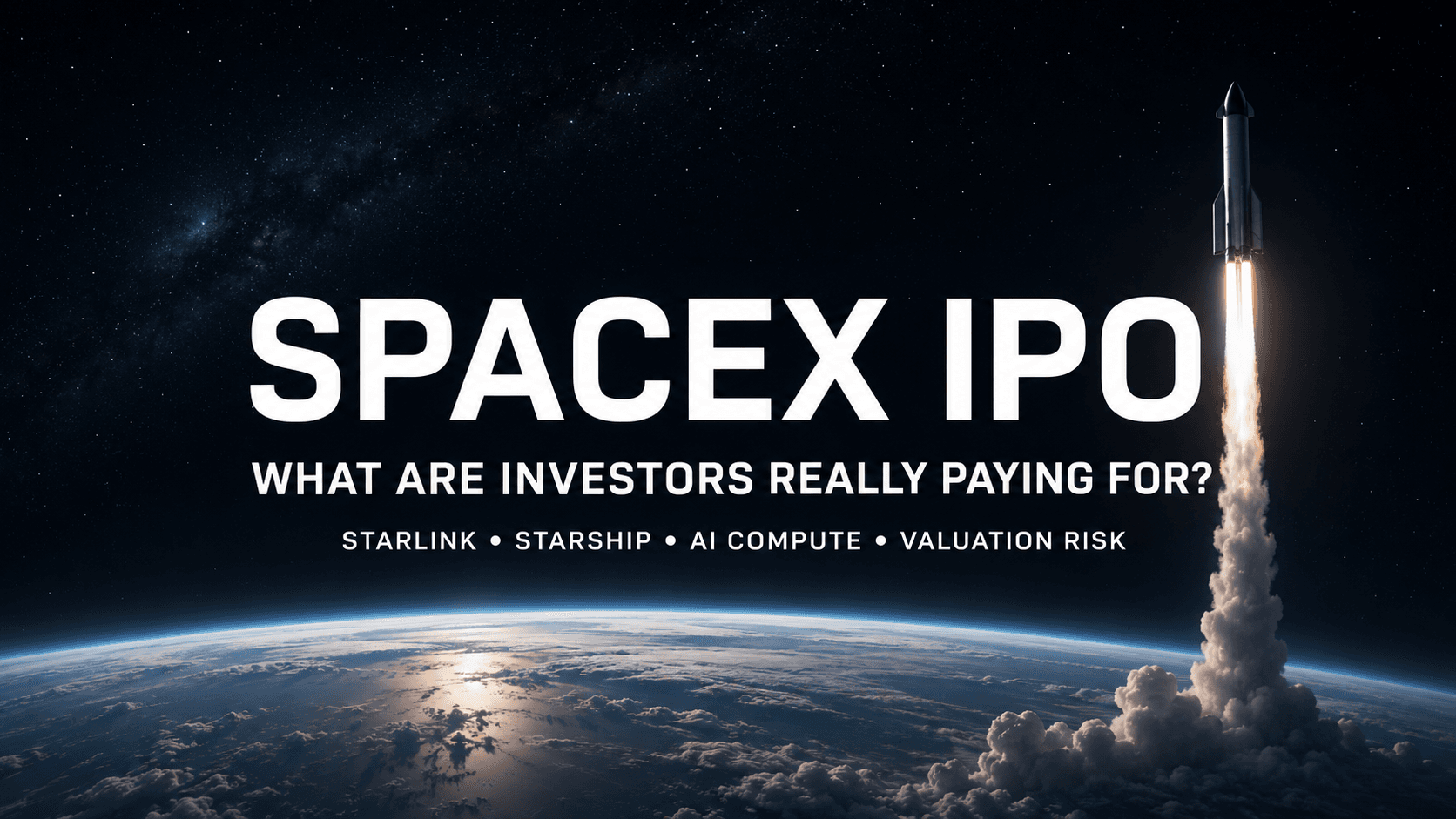 Space and orbital infrastructure image used as the original SpaceX IPO article cover.