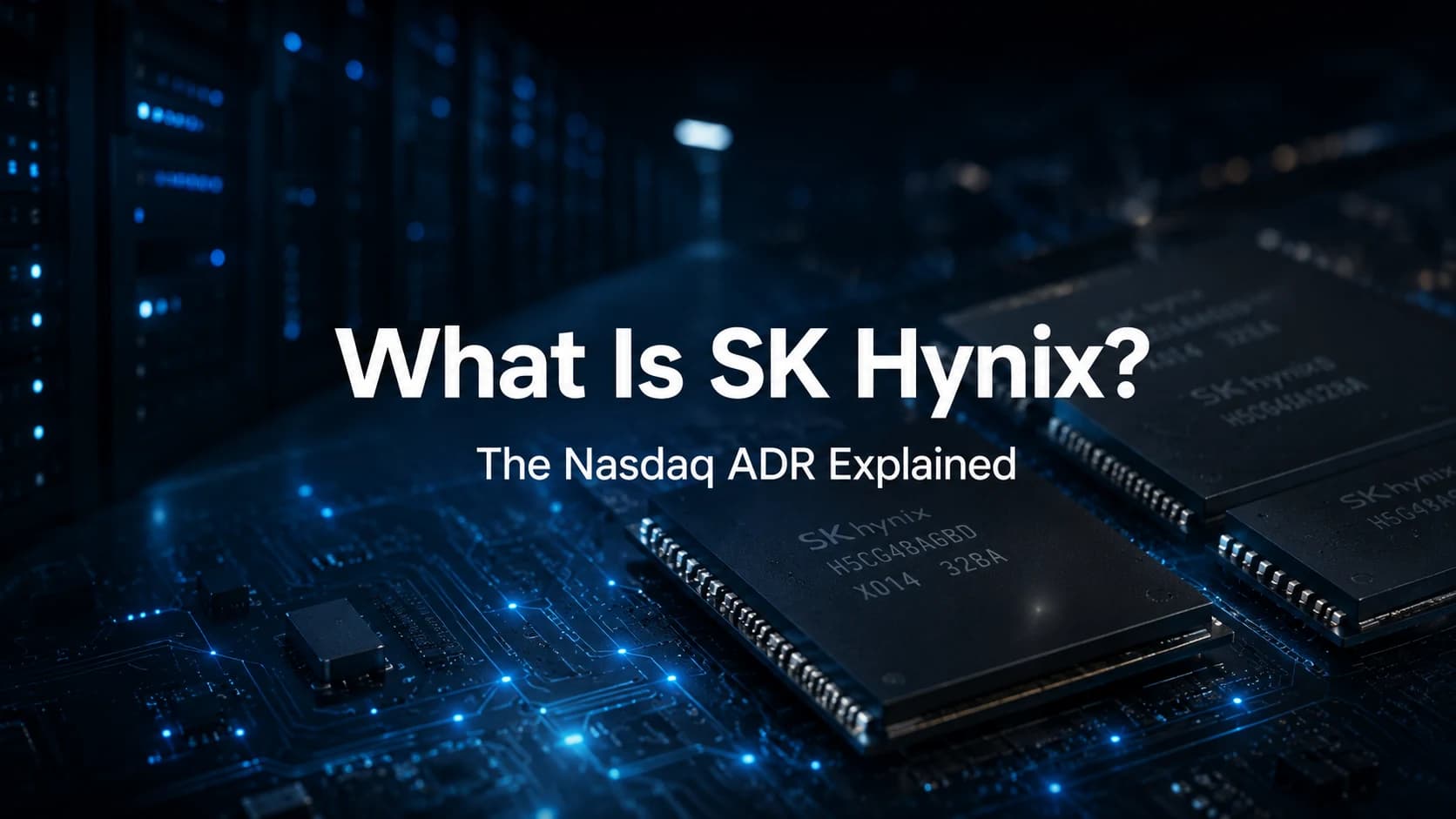 SK Hynix memory chips with the title What Is SK Hynix and The Nasdaq ADR Explained